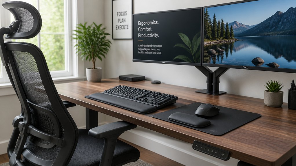 proper desk and chair alignment