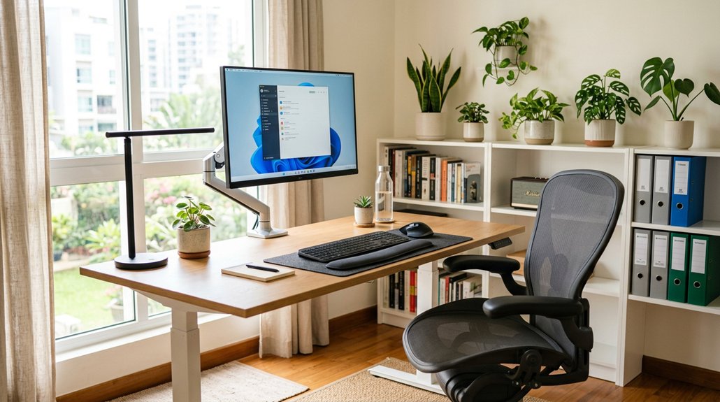 proper ergonomic desk setup
