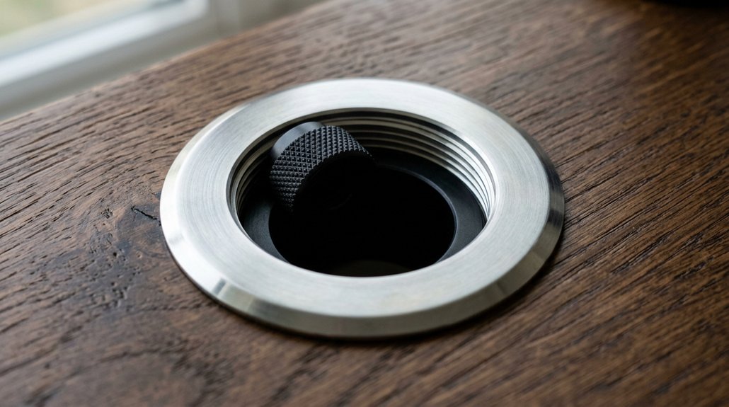 secure desk with grommet