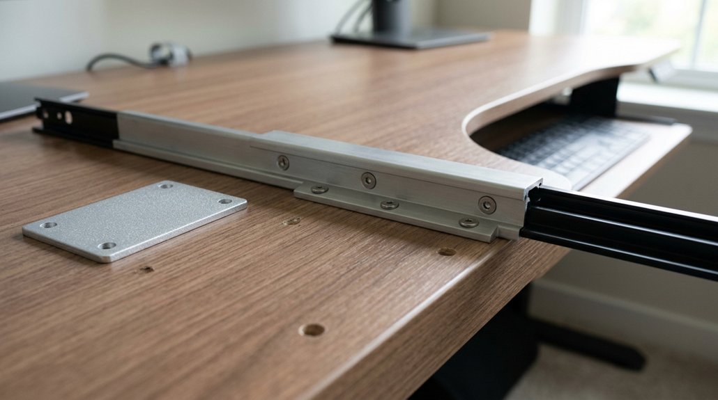 secure rail plate precisely aligned