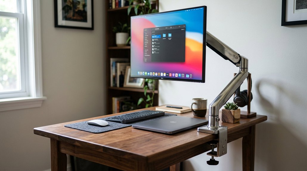 space saving adjustable monitor clamp