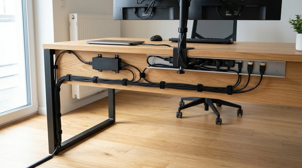 under desk cable organization tips