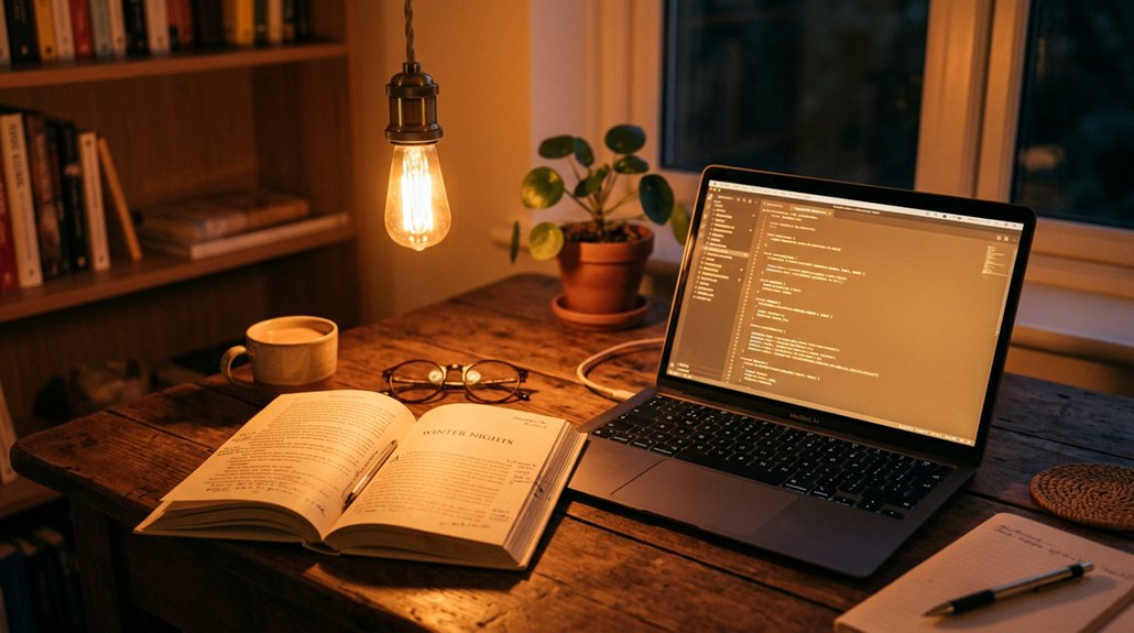 warm lighting reduces eye strain